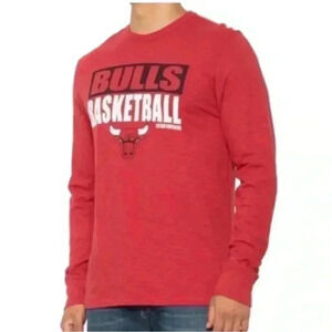47Brand NBA Bulls Men's Cotton T-Shirt - Long Sleeve in Red Size XL - NWT